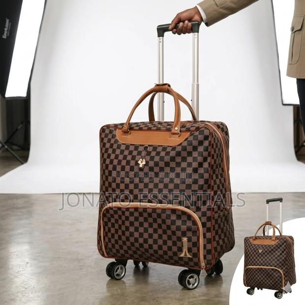 4-Wheel Checkered Pilot Case Travel Suitcase - Cabin Size Luggage