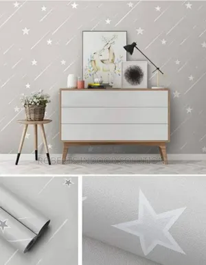 Grey Shooting Star Self Adhesive Wallpaper
