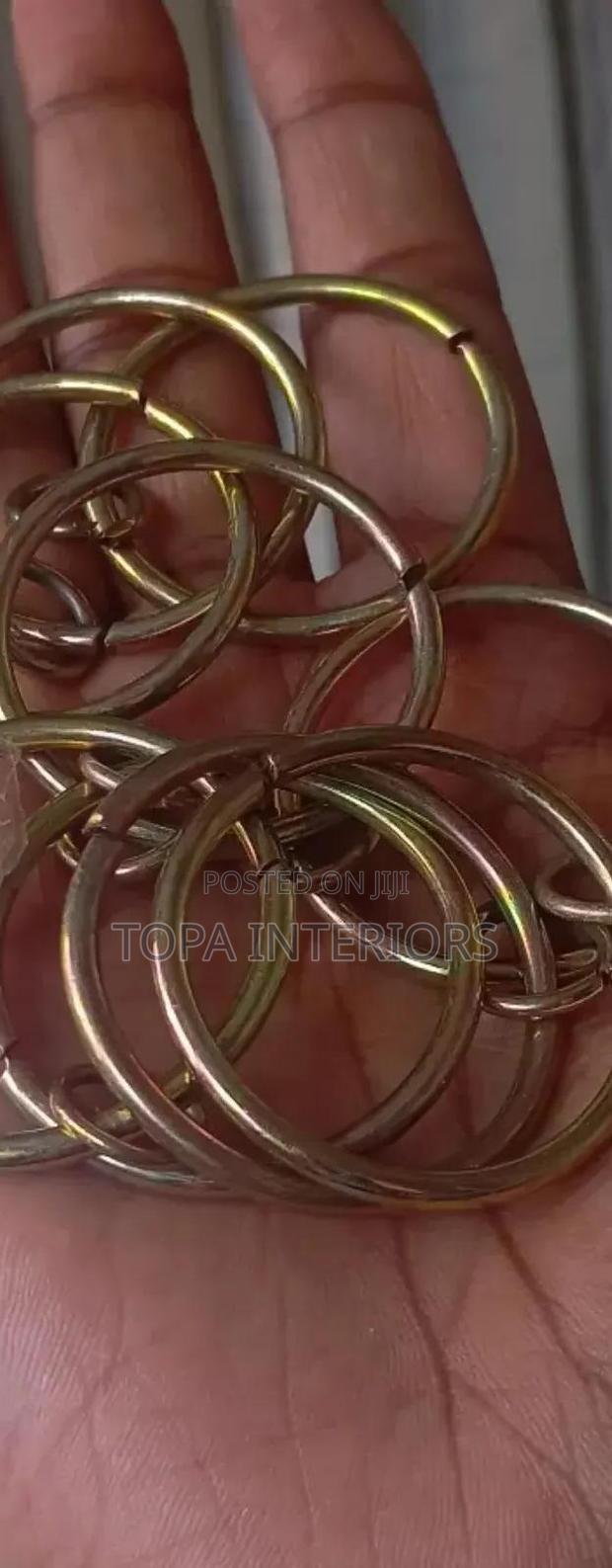 Gold Metallic Curtain Rings for Drapery Installation