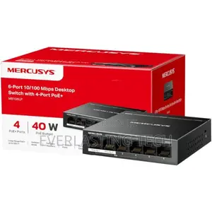 Mercusys 6-Port 10/100mbps Desktop Switch With 4-Port Poe+ -Tl-Ms106lp