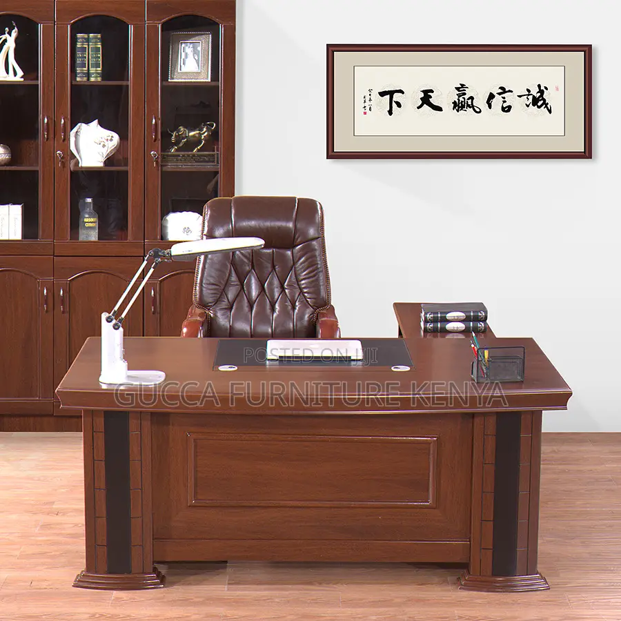 1.6 Meters Mahogany L-Shaped Office Boss Table