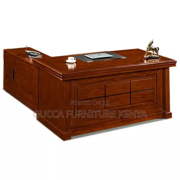 1.6 Meters Mahogany L-Shaped Office Boss Table