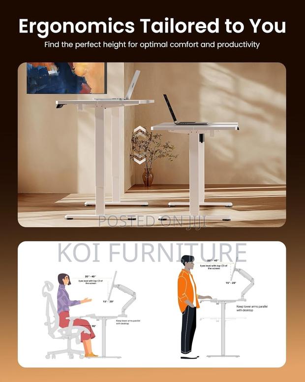 Office Desk; Top Wide Height Range Adjustable Office Desk - thumbnail 3