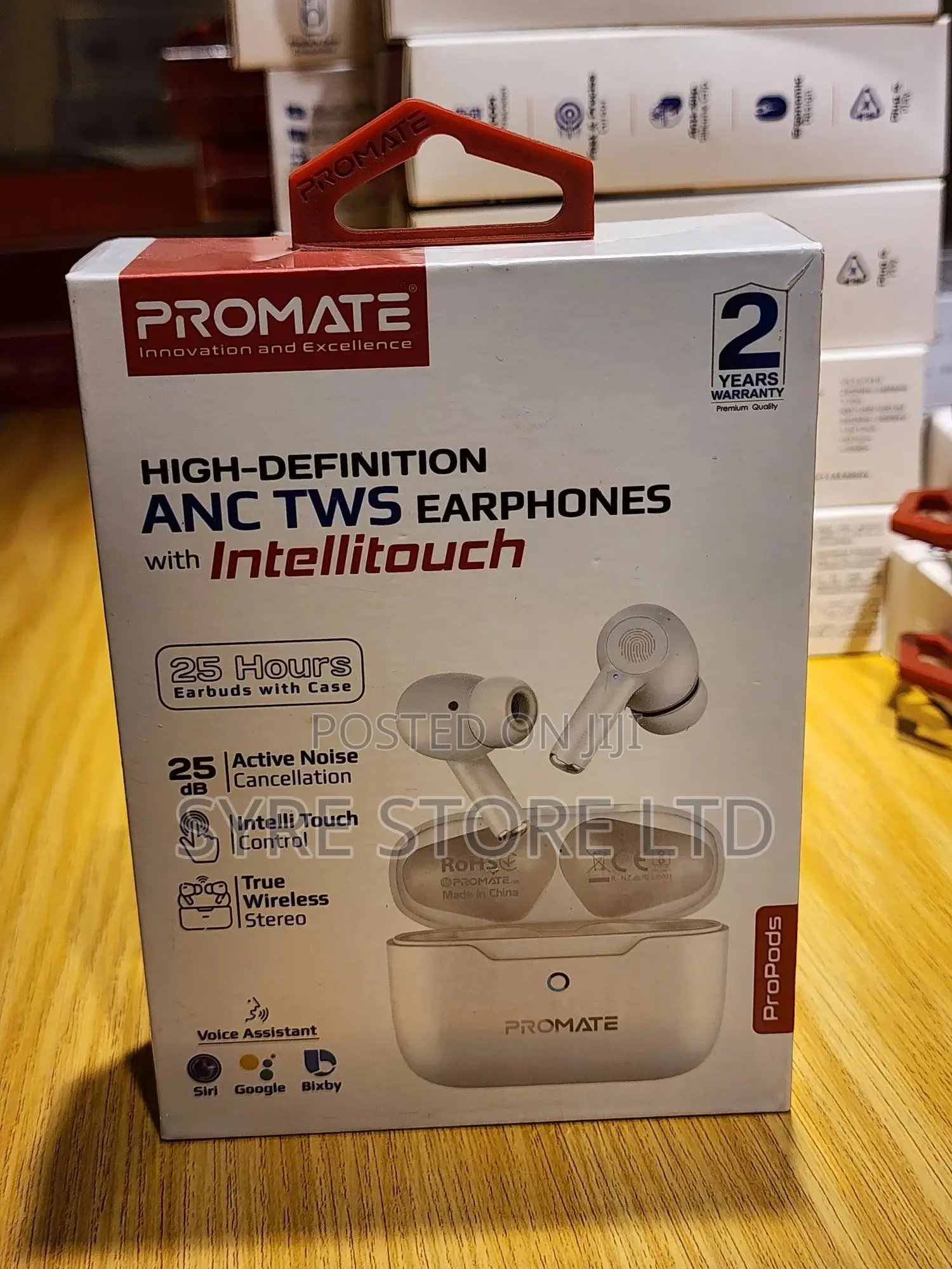 Earbuds : Anc TWS , 25h Playback, Hi-Fi-Promate Propods
