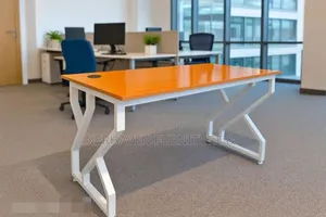 Metallic Office Desk – Modern Durable Workstation Table