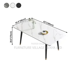 Dining Set; 4-Seater Marble 4 Legs Home Dining Set