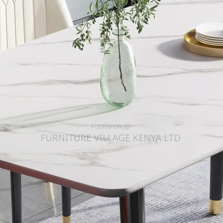 Dining Set; 4-Seater Marble 4 Legs Home Dining Set