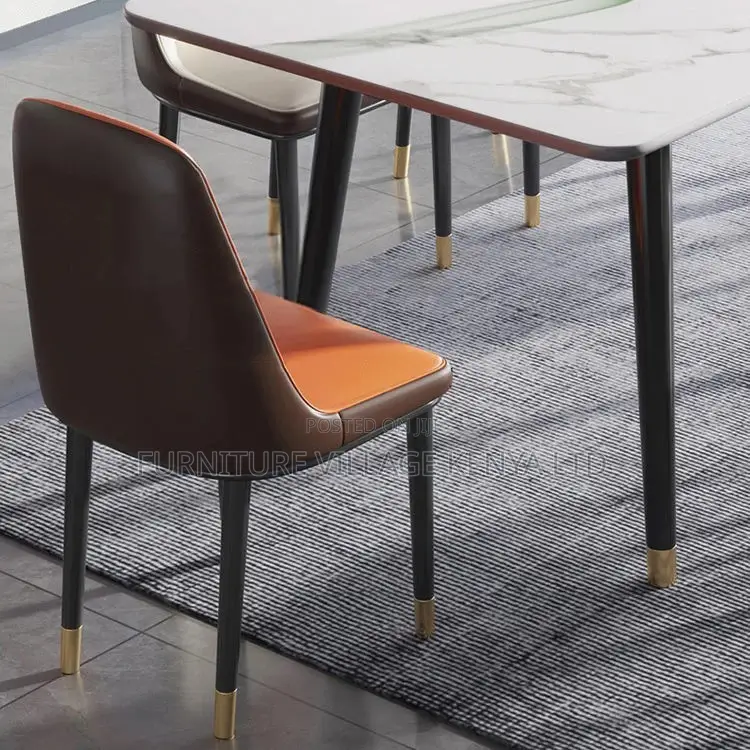 Dining Set; 4-Seater Marble 4 Legs Home Dining Set