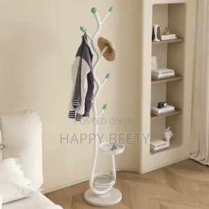 *Cream-Style Floor Standing Coat Rack* For Entryway Clothes, Bags
