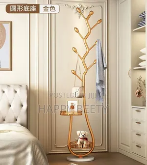*Cream-Style Floor Standing Coat Rack* For Entryway Clothes, Bags