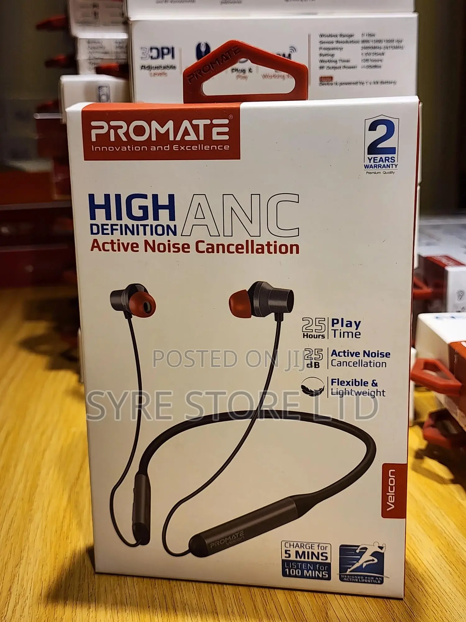 Anc Wireless Neckband, 35h Playback-Promate Velcon