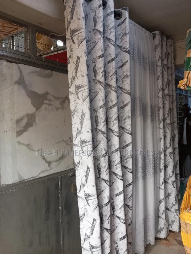 White and Grey Patterned Curtains