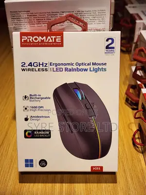 Wireless RGB Mouse, Rechargeable, 1600dpi- Promate Kitt