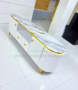 6 Feets Modern Executive Tv Stand -Marble Top