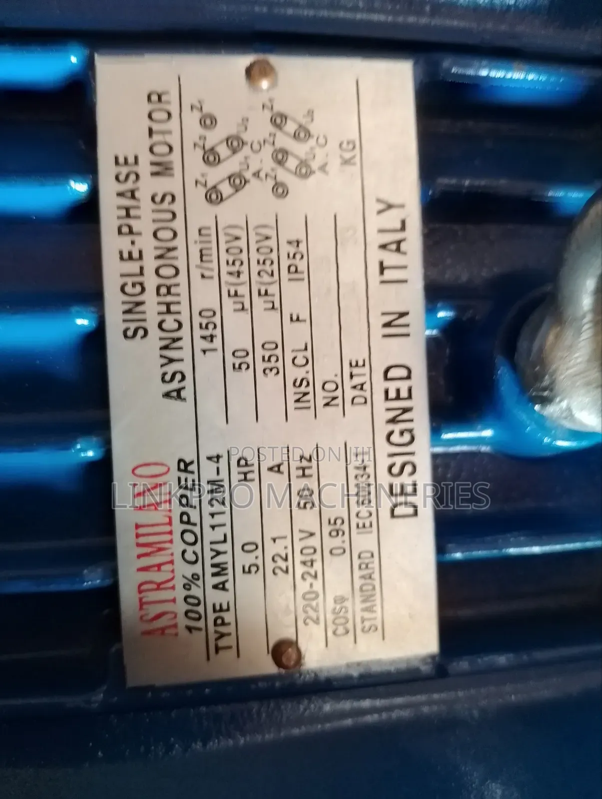 5hp Astramillano Single Phase Motor