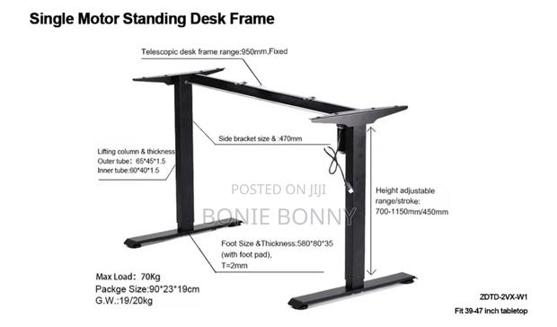 Height Adjustable Desk Frame (Single/ Double Motor) - thumbnail 2