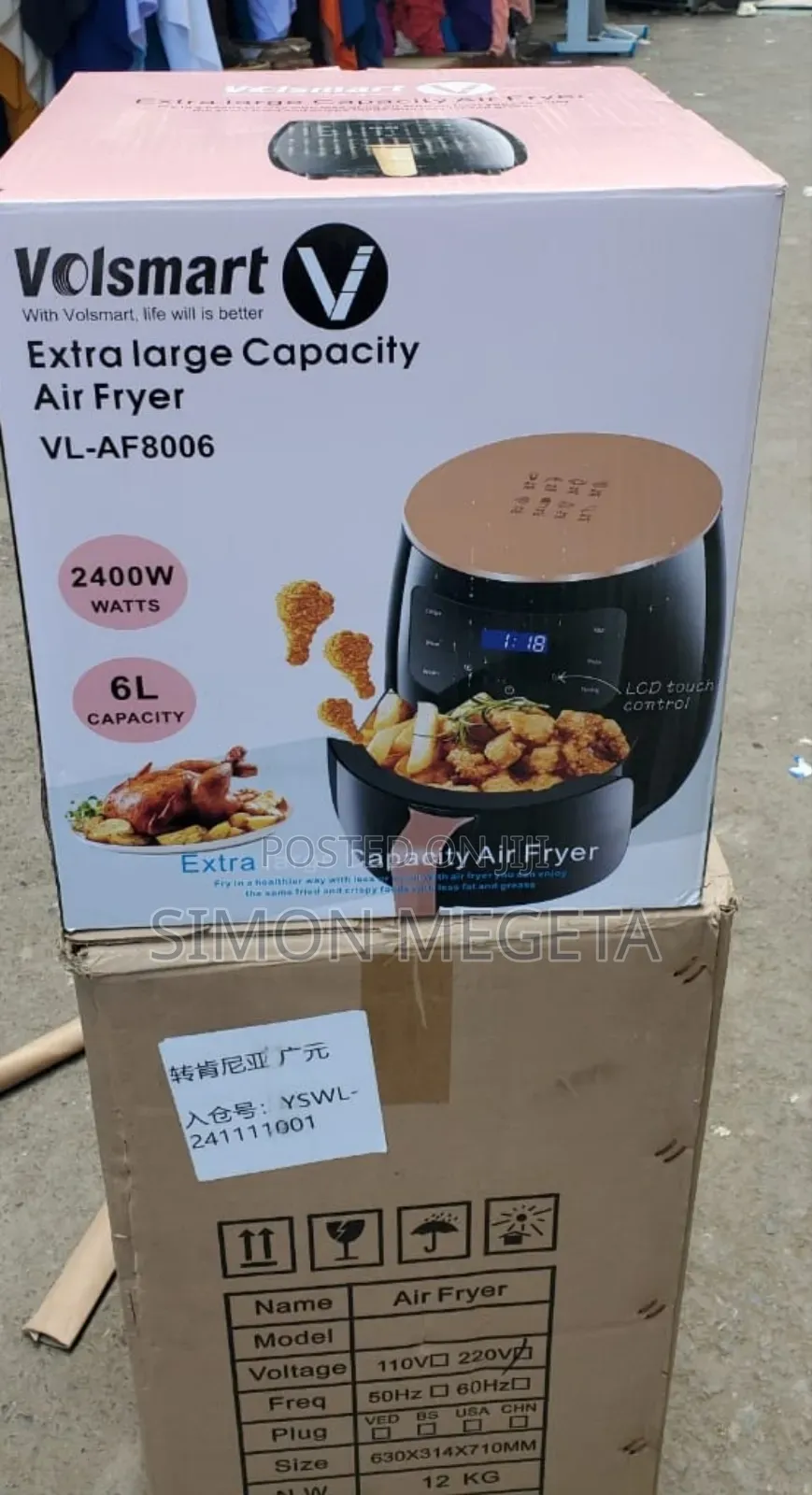 6 Litres Volsmart Airfryer