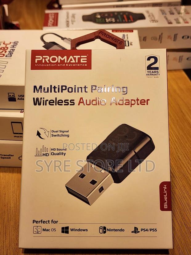 Promate Bluelink Bluetooth 5.0 Audio Adapter, 20m Range