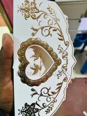 Refined Gold Detail Wedding Card Printing