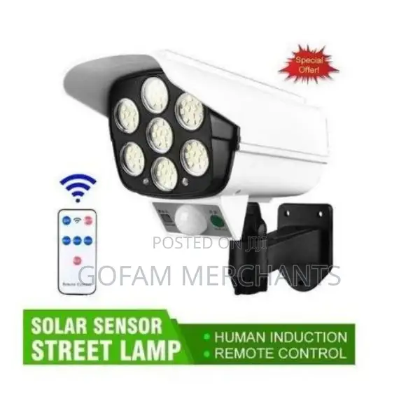 Jsot 180w Solar Motion Sensor Light , Remote, Waterproof Dummy Camera