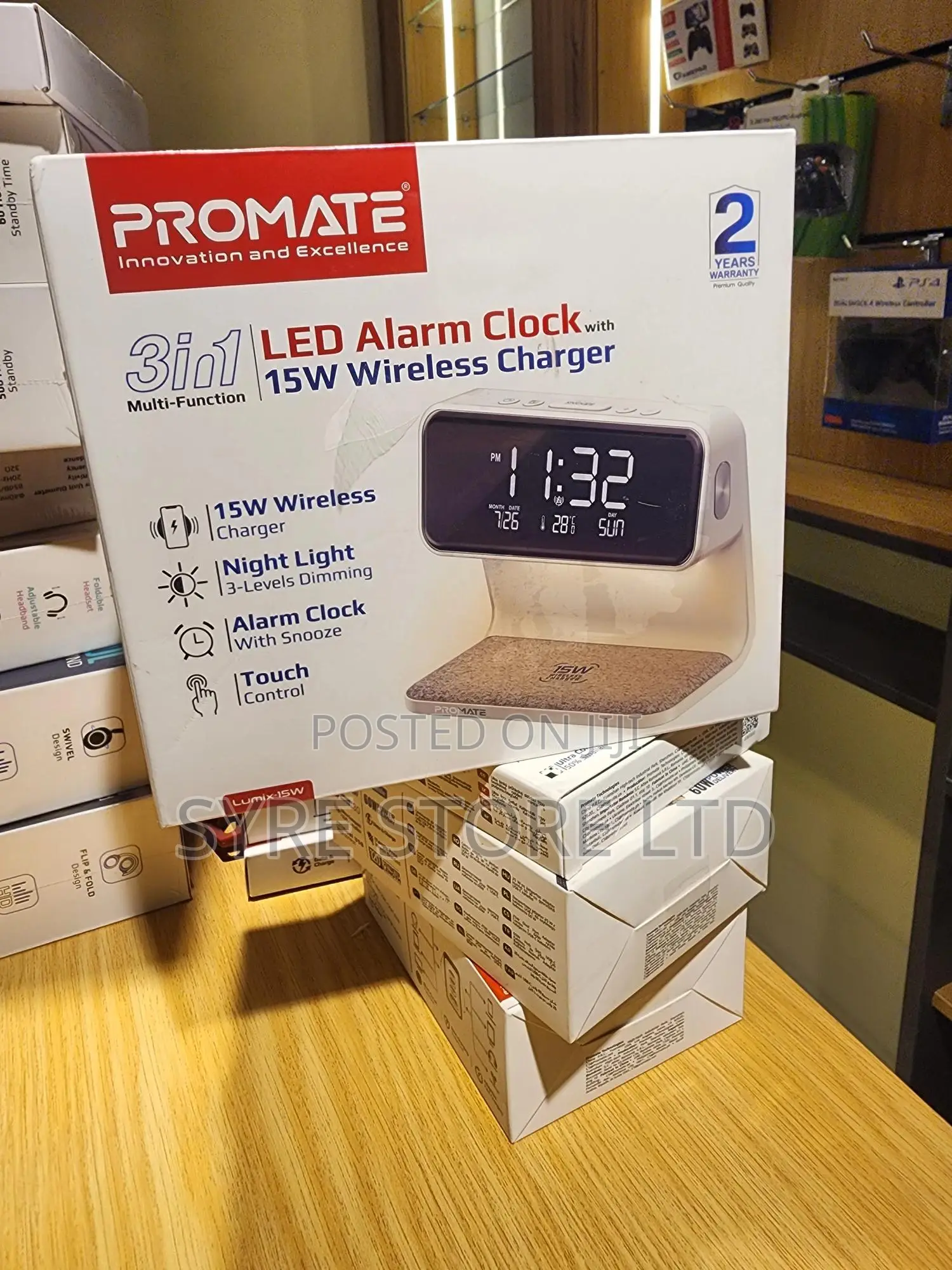 15w Wireless Charger Led Alarm Clock –Promate Lumix 15w