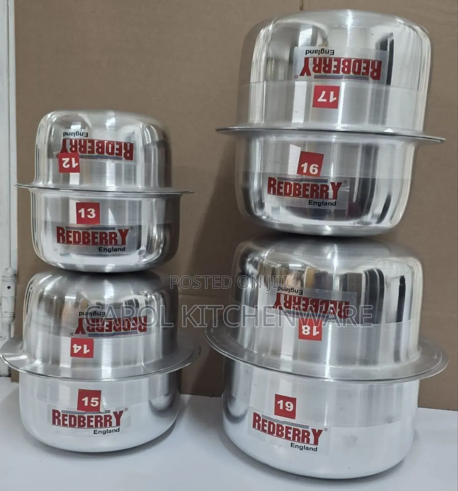 8 PCS Redberry Heavy Gauge Aluminium Sufuria
