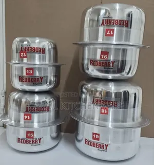 8 PCS Redberry Heavy Gauge Aluminium Sufuria