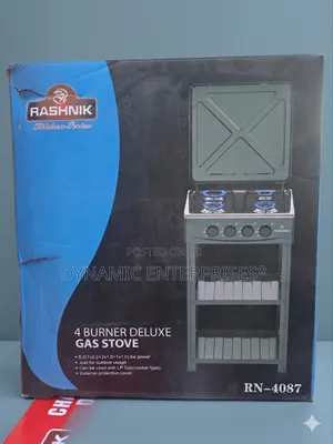 Rashnik 4 Burner Deluxe Gas Stove 
With Shelves Standing Cooker