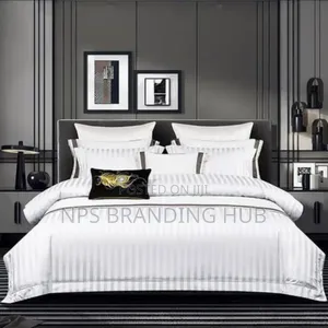 Cotton Stripped Duvet Covers Set Size: 7*8 (250*270cm)