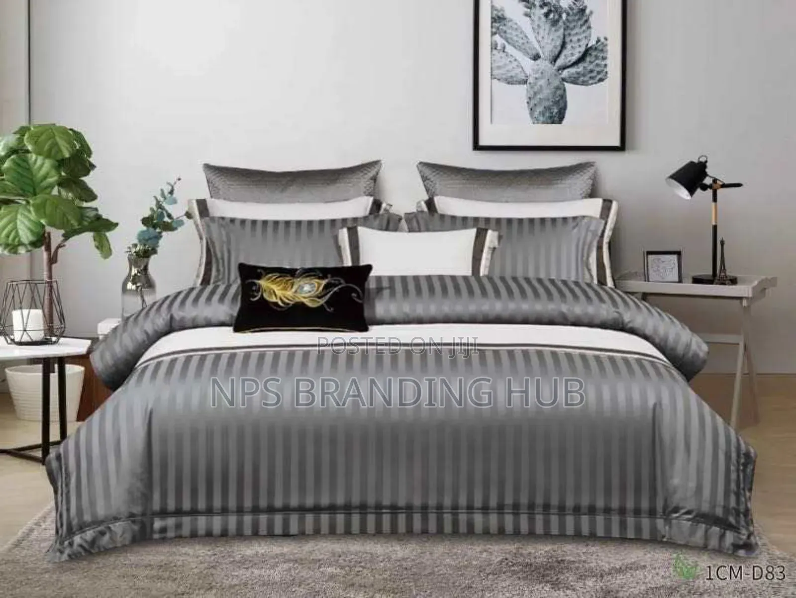 Cotton Stripped Duvet Covers Set Size: 7*8 (250*270cm)