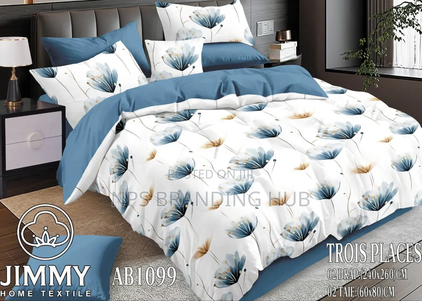 6pc Flowered Double Sided Cotton Duvet Covers Size : 6*6/6*7 S.K