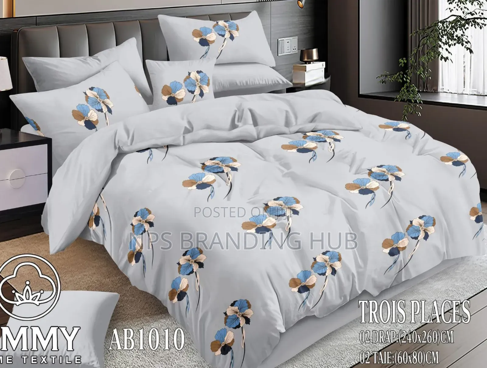6pc Flowered Double Sided Cotton Duvet Covers Size : 6*6/6*7 S.K