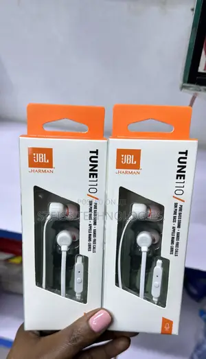 White JBL Tune 110 Wired Earphones