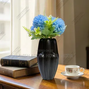 Black Ceramic Decorative Dining/Desk Vase