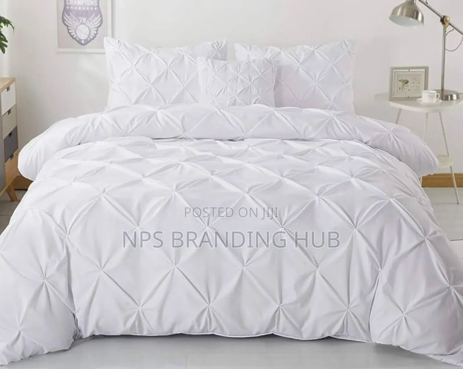 Pinch Pleat Pintuck Duvet Cover Set Size: 6*6/6*7 Sk