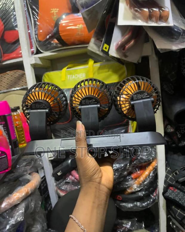 24v Car Fan 360°Adjustable 3 Head Air Car Fan