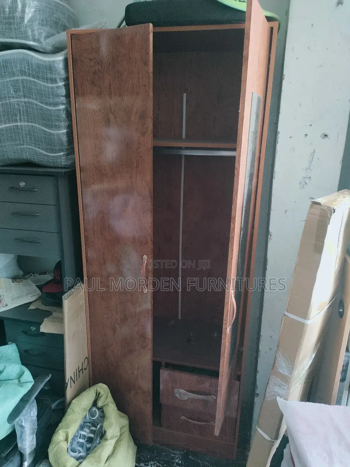 Wooden Wordrobe With Two Sliding Doors