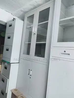 Office Furniture :Glass Top Office Storage Cabinet
