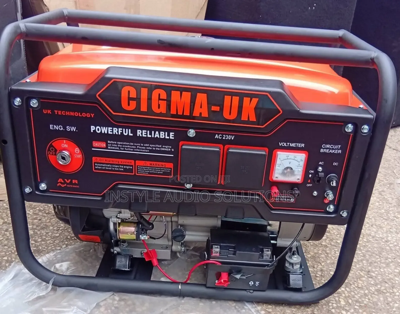 3.7 Kva Cigma- Uk Petrol Engine Keystart Generator With Movable Wheels