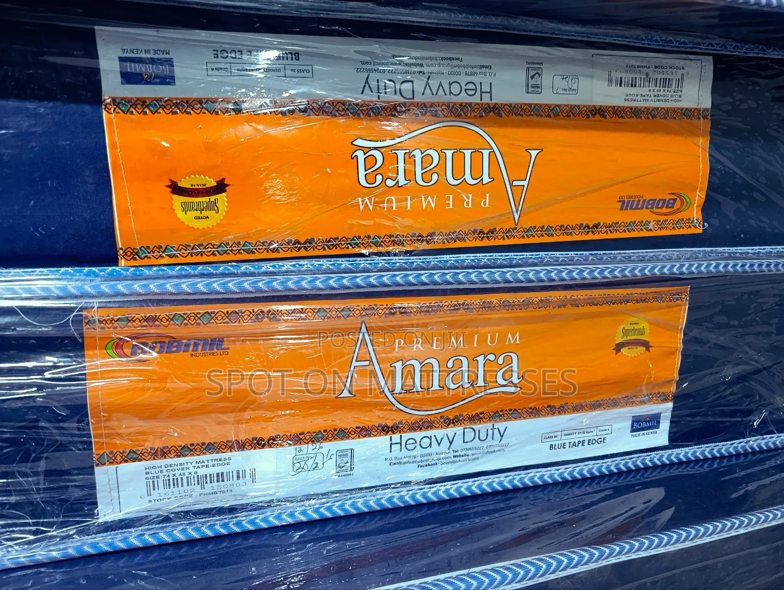Bobmil Amara High Density Blue Mattresses + Free Delivery.