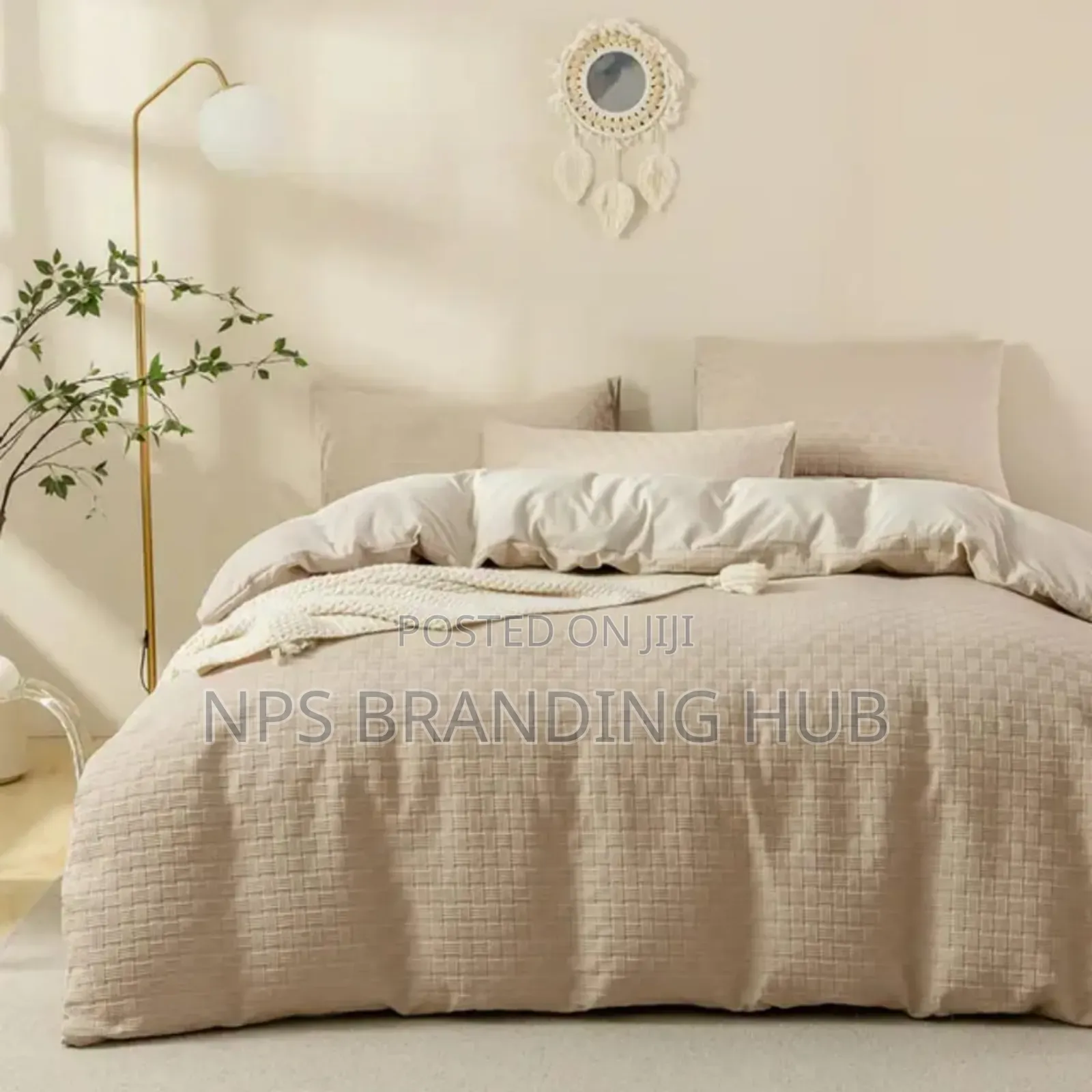 3pc Waffle Duvet Cover Set Size:6*6/6*7 Sk