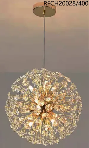 Dandelion-Style 9-Light Crystal Sphere Chandelier