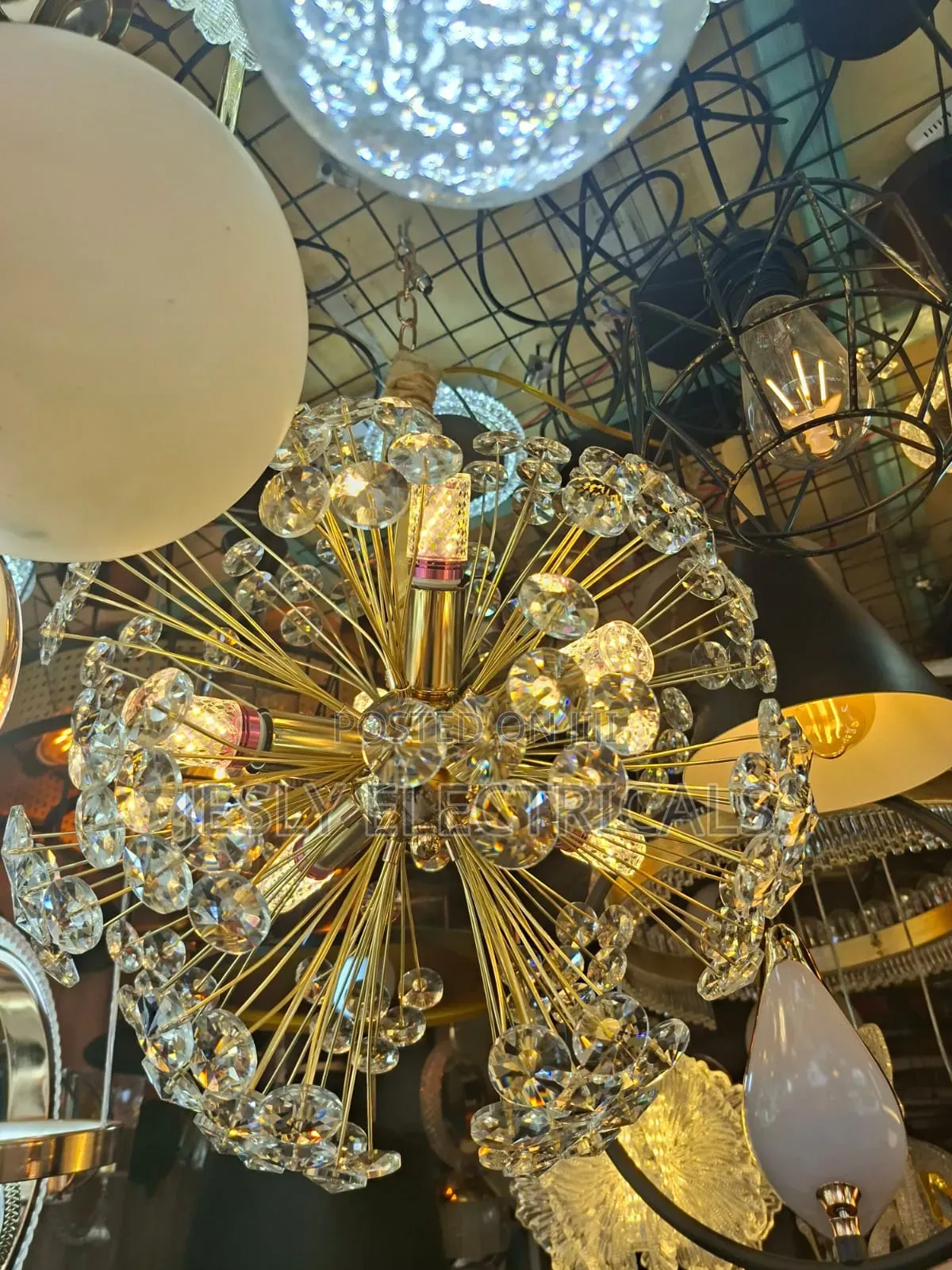 Dandelion-Style 9-Light Crystal Sphere Chandelier