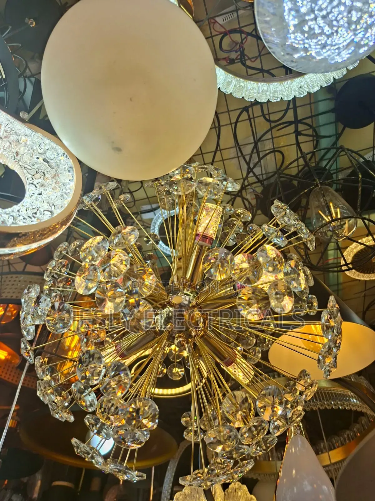 Dandelion-Style 9-Light Crystal Sphere Chandelier
