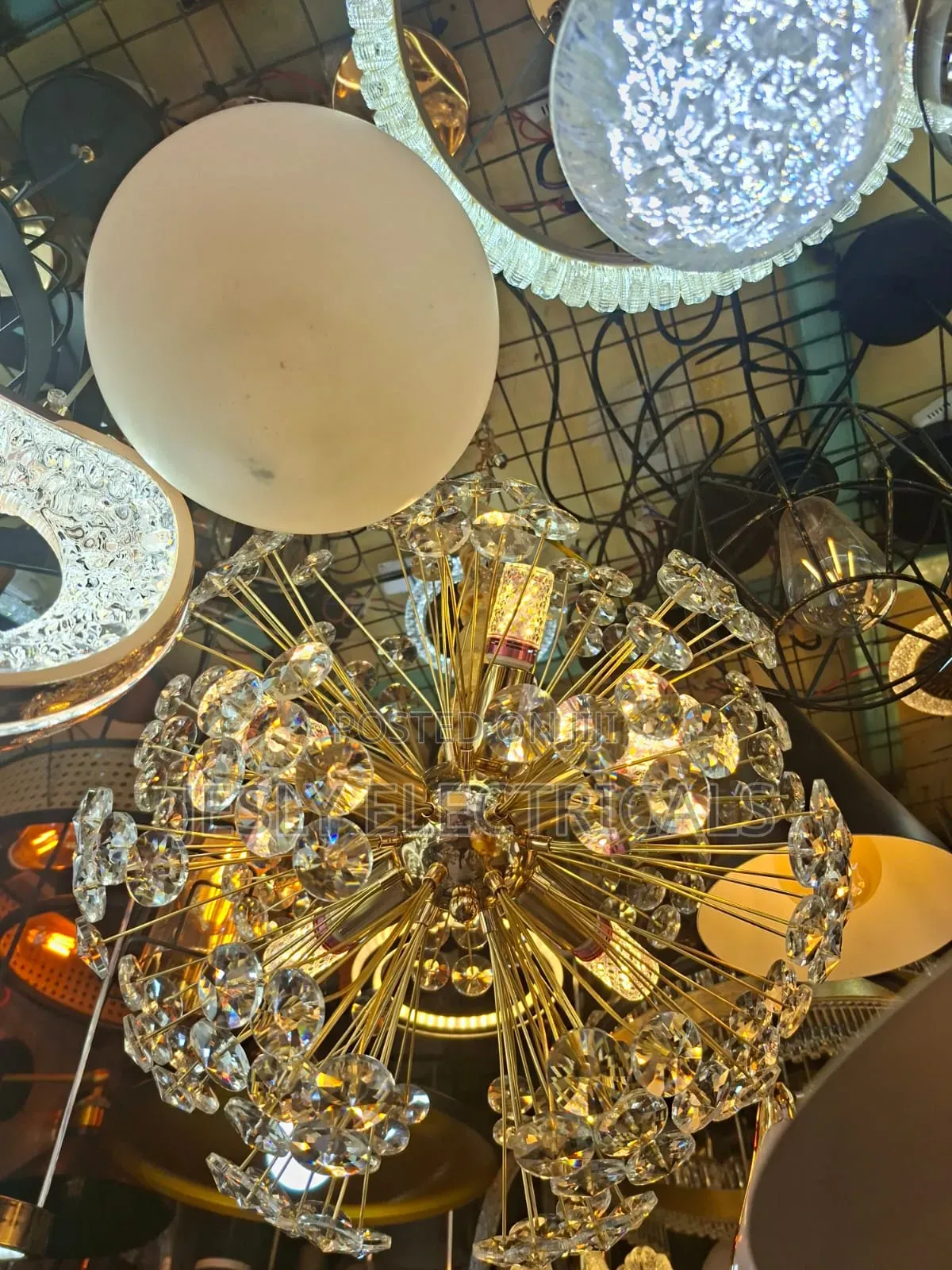 Dandelion-Style 9-Light Crystal Sphere Chandelier