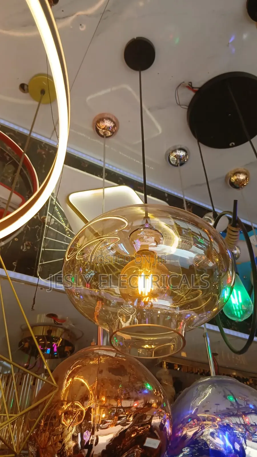 Nordic Style Smoke Glass Pendant Light