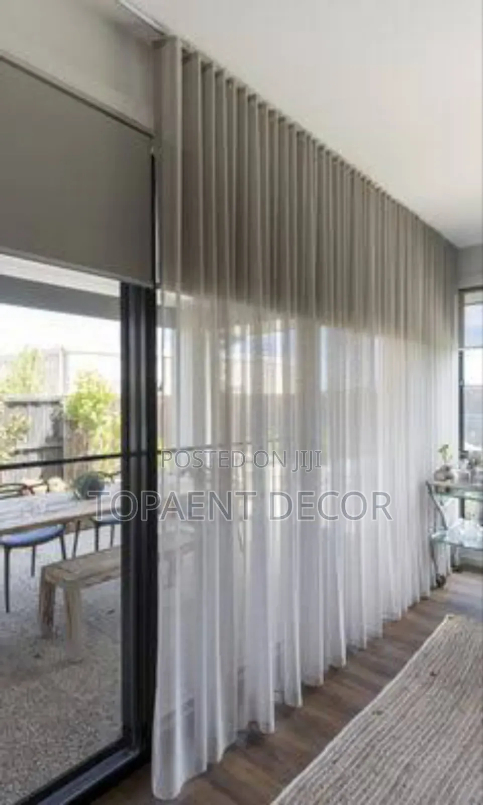 Plain White Sliding Door Window Sheers With Hooktape
