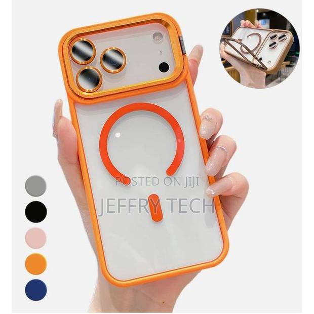 iPhone 17 Pro Cover With Ultra Invisible Metal Holder/ Support Transpa