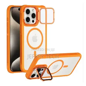 iPhone 17 Pro Cover With Ultra Invisible Metal Holder/ Support Transpa