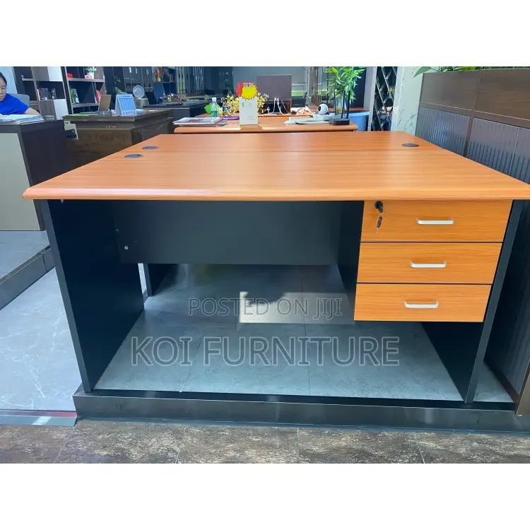 Office Desk : 1200mm Study/Office Desk With Attached 3-Drawer Unit